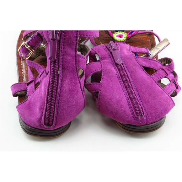Sam Edelman Youth Girls Shoes Size‎ 2 M Purple Gladiator Leather - Picture 5 of 7